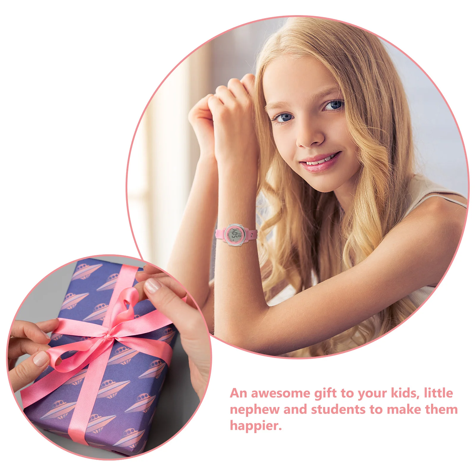 Cartoon Watch Lightweight Portable Adjustable Led Digital Waterproof Timepiece For Student Gift