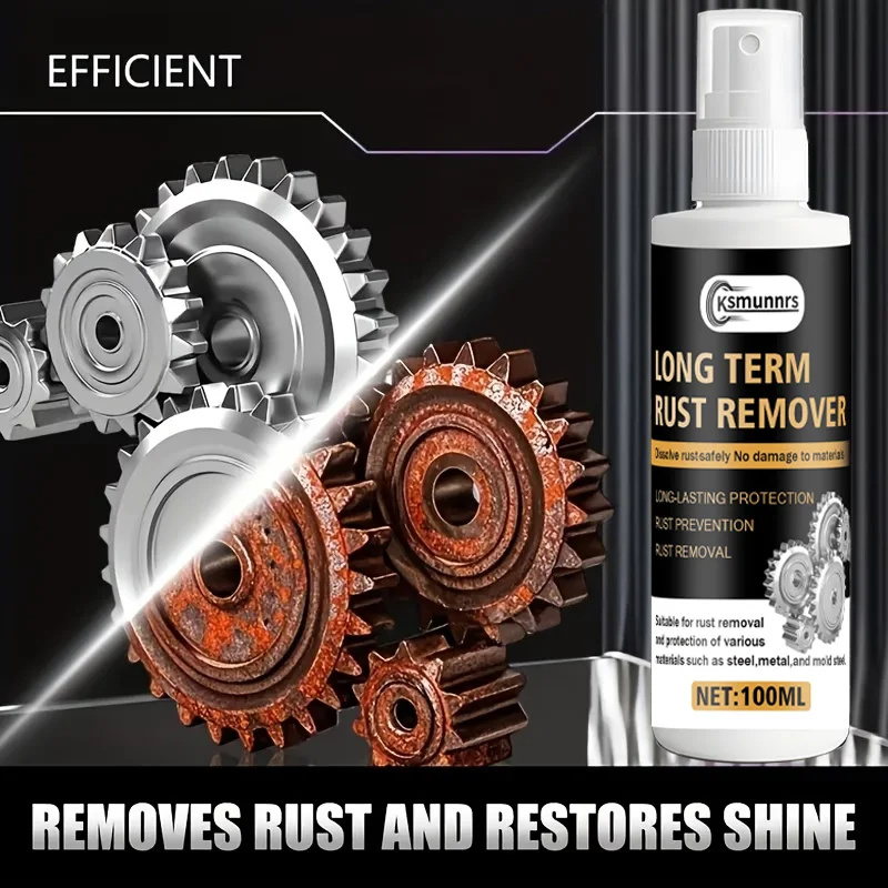 Household Metal Anti-Rust & Polishing Spray - Multi-Purpose Refurbishing Spray with Press Nozzle for Stain & Rust Removal