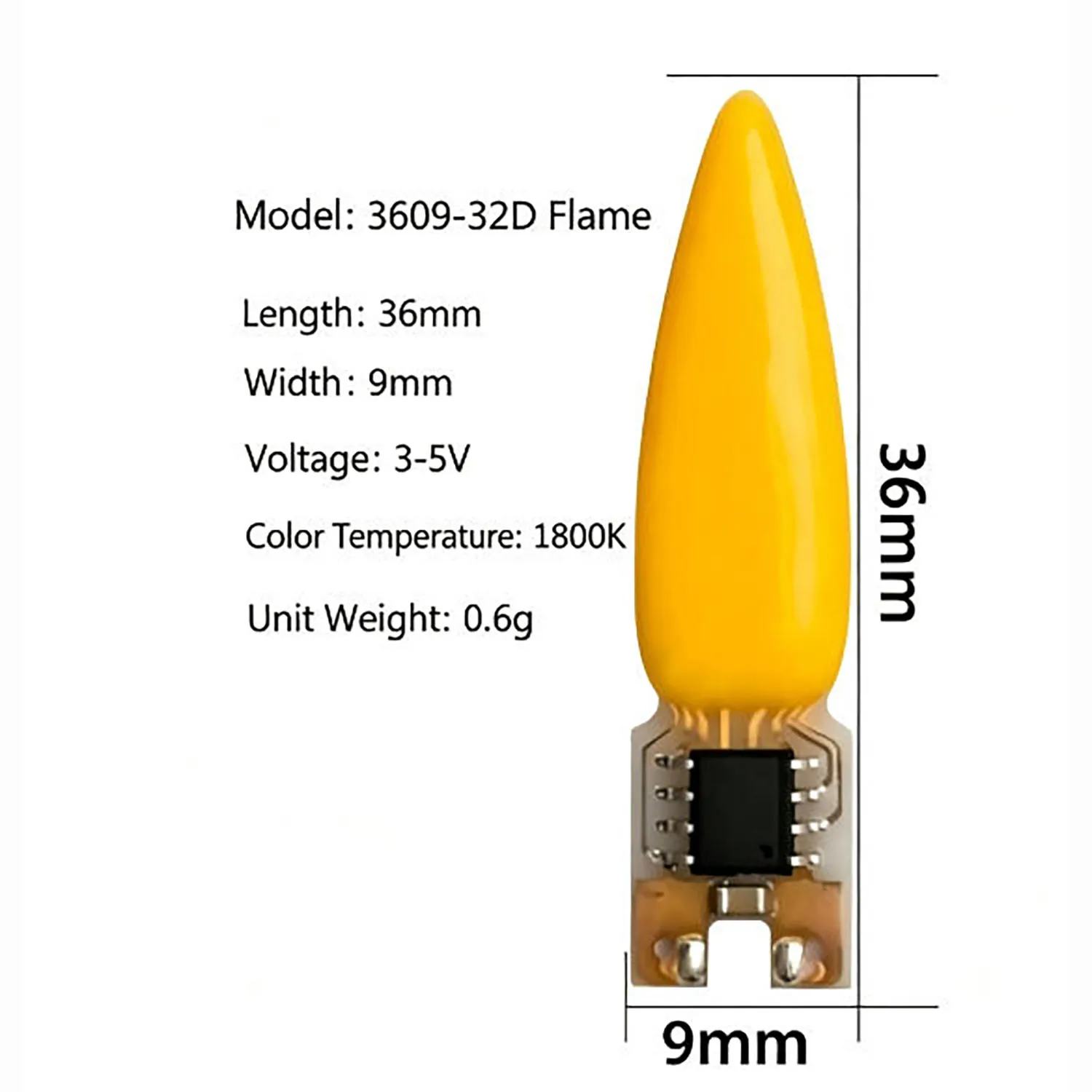 20PCS 3V LED Flashing Flow Candle Light Bulb Flame Light 2200K Diode Birthday Party Decoration Light Bulb Accessories