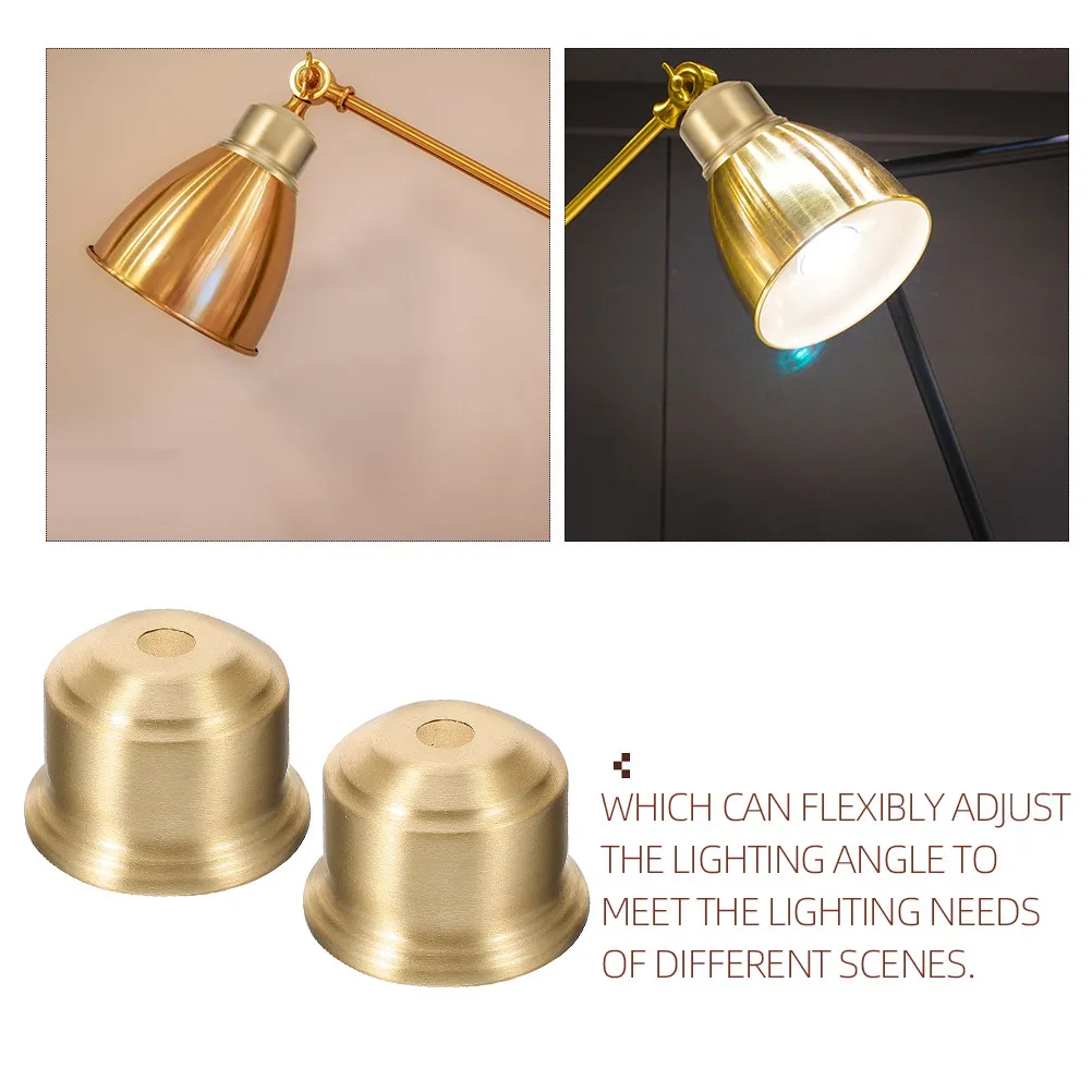 2Pcs Brass Lamp Holder Cup E27 Half Thread Socket Adjustable Light Cover Base for Floor Ceiling Vintage Lamp Accessories