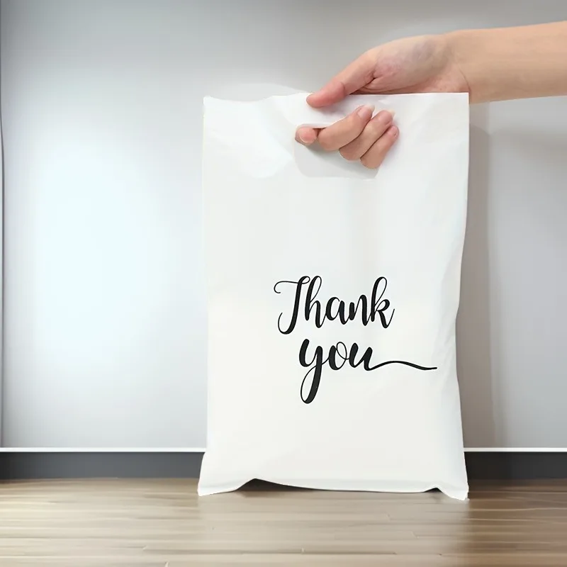 10/50/100 Stück Dankeschön-Geschenktüten aus Kunststoff für Hochzeit, Geburtstag, Party, Leckerli, Gastgeschenke, kleine Unternehmen, Einkaufen, Süßigkeiten, Kekse, Verpackung – Detail 7
