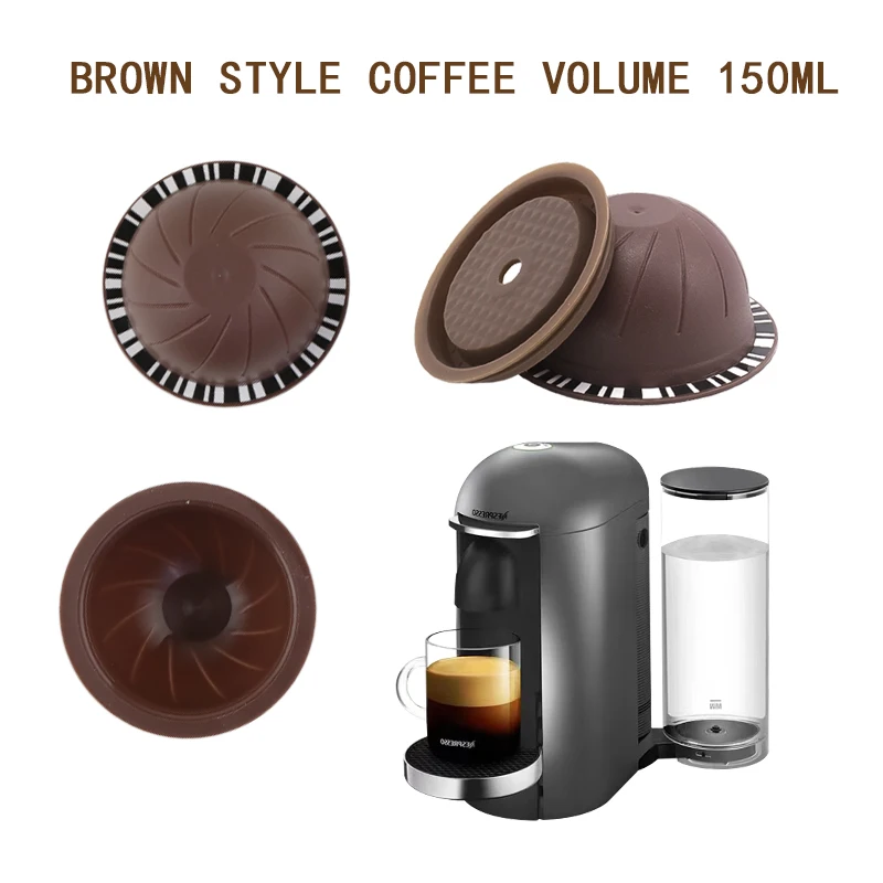 150ml/230ml Reusable Coffee Capsule Set, Refillable Filter Shells with Silicone Lids, Spoon and Brush view 4