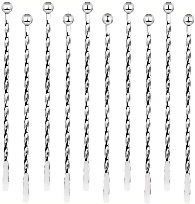 Stainless Steel Stirrers 7.5 Inch Stir Sticks with Small Rectangular Paddles for Stirring Coffee Beverages Swizzle Stick