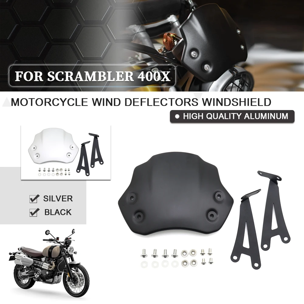 

Motorcycle Accessories WindScreen Windshield Visor Deflector For Scrambler 400X Scrambler400X 400 X 2024-2025
