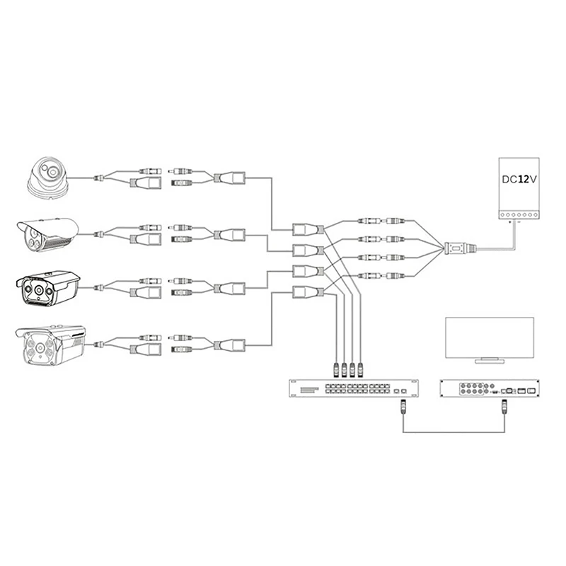 1 Set POE Cable Passive Power Over Ethernet Adapter Cable POE Splitter RJ45 Injector Power Supply Module 12V For IP Camea