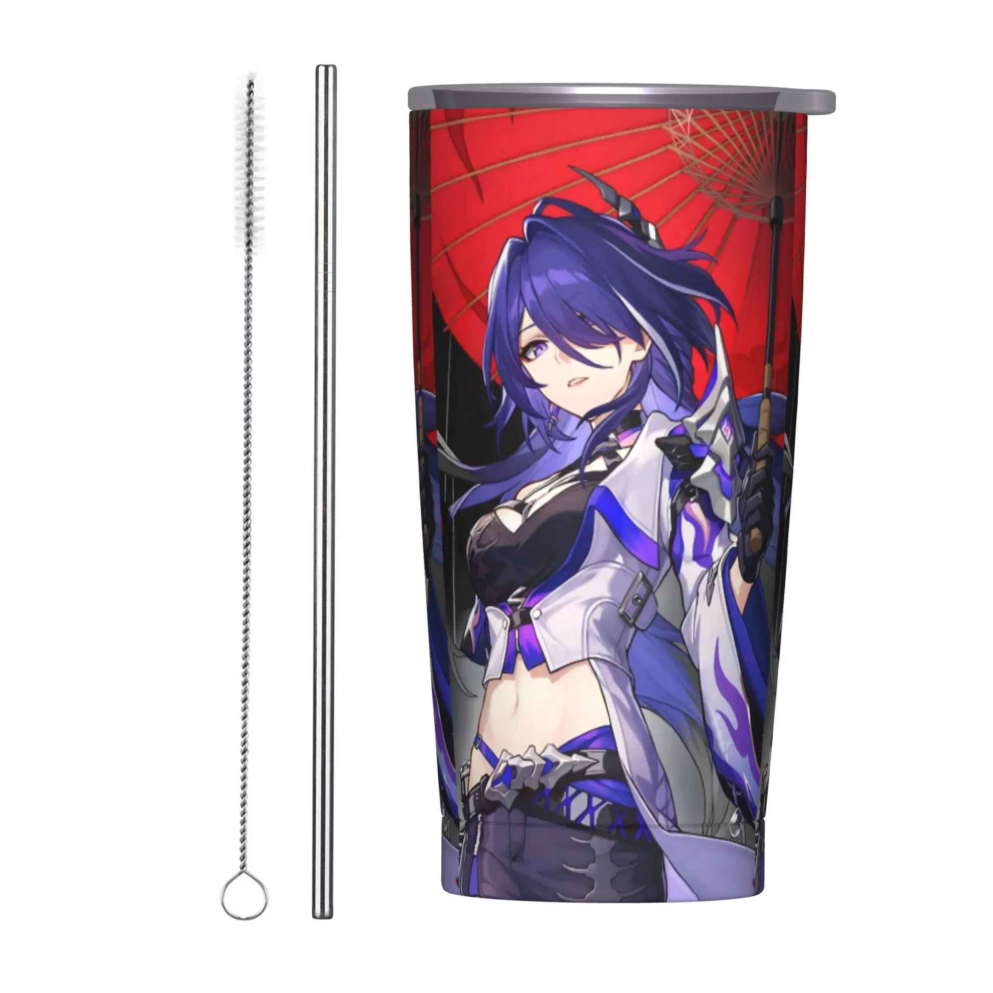 Acheron Tumbler Vacuum Insulated Honkai Anime Thermal Cup Vacuum Flask Outdoor Mug Hot Cold Drink, 20oz