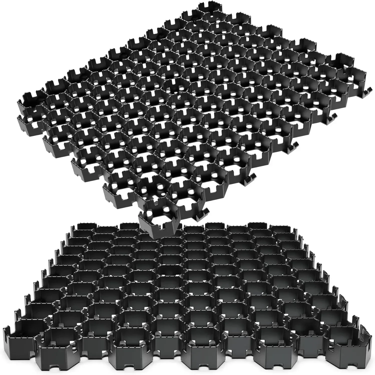 Hot Sellers.Grass & Gravel Permeable Paver System - 100% Recycled PPE Pavers, Handles 27,000 lbs, 1