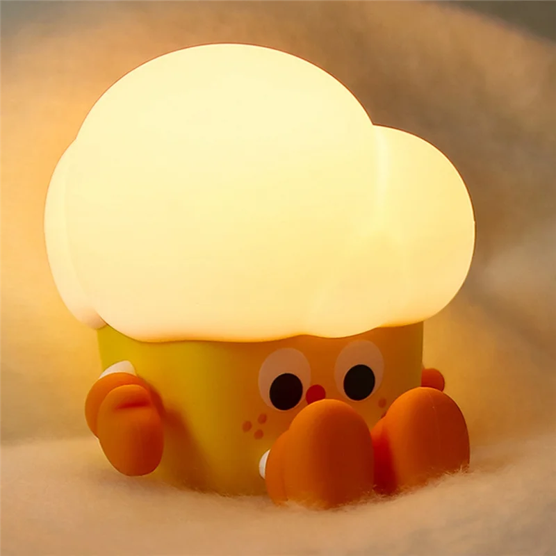 Kit Set Lampu Malam Popcorn Lampu Malam Licin LED, Lampu Baru Popcorn Kit Lampu Sentuh Isi Ulang 3 Tingkat Lampu Malam Dapat Diredupkan
