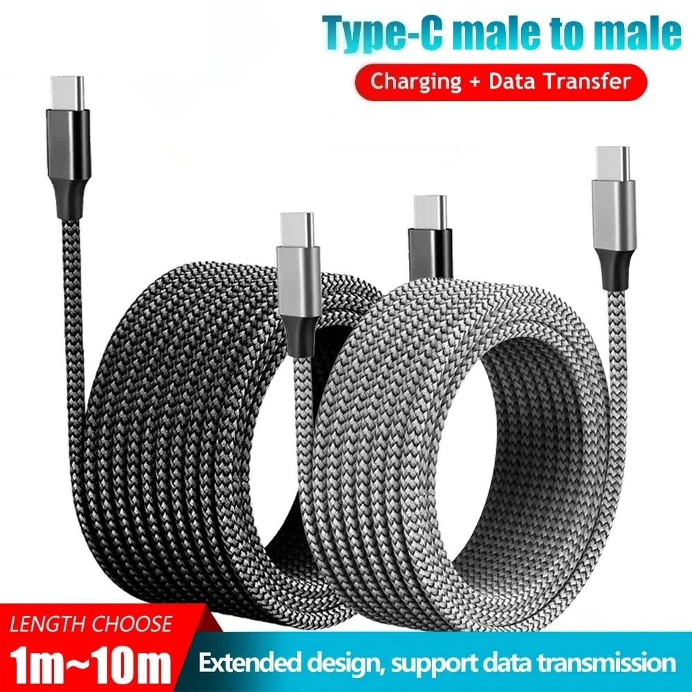 PD 60W USB-C to USB-C Fast Charging Phone Cable Nylon Braided Type C Data Cord for iPhone Samsung Huawei Xiaomi 1M/2M/3M/5M/8M