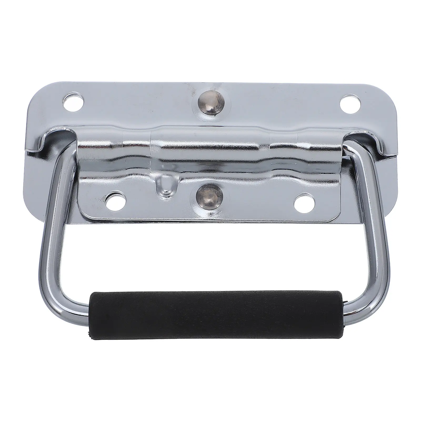 Foldable Toolbox Handle Chrome Plated Iron Spring Grip Heavy Duty Corrosion Resistant Chest Hardware