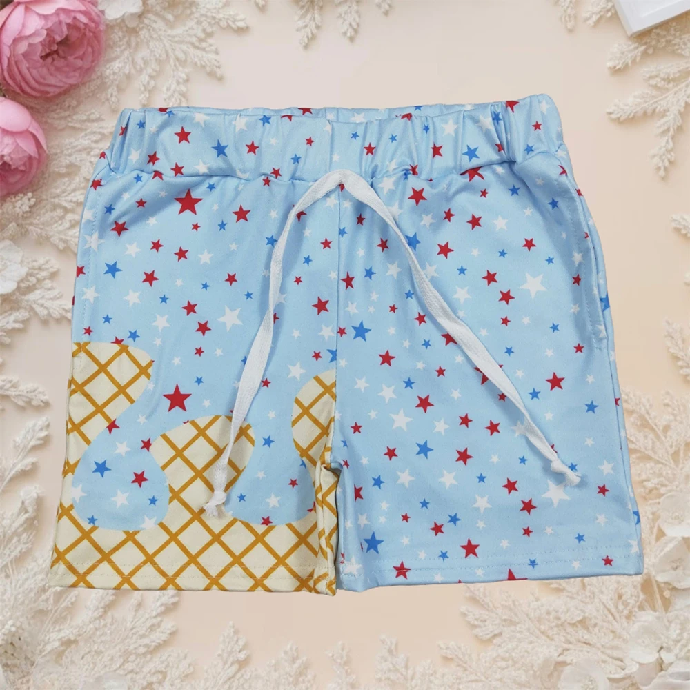 

Wholesale Fashion Baby Boy Blue Drip Stars Bottom Essentials Shorts Clothing Kids Wear Children Toddler Elastic Pocket Clothes