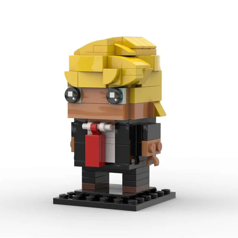 Classic Creative Square Head Figure MOC Donald Trump Building Block Assembly Splicing Model Brick Toy Children's Birthday Gift