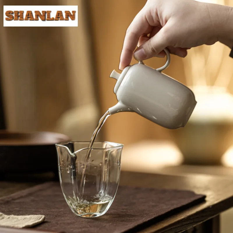 165ML Plant Ash Gray Glaze Teapot Creative Tea Infuser Pot Tea Maker Kettle With Ball Hole Teaware Accessories Decoration Craft view 4