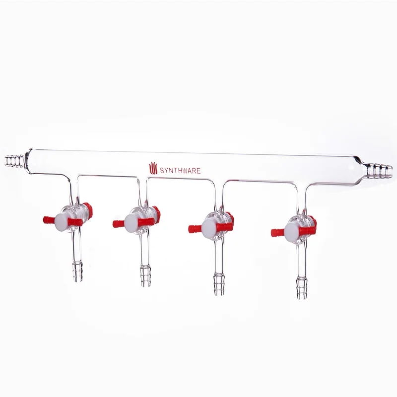 

SYNTHWARE Vacuum gas distributor with single row pipe, VACCUM MANIFOLD, PTFE STOPCOCKS, Borosilicate glass, M49