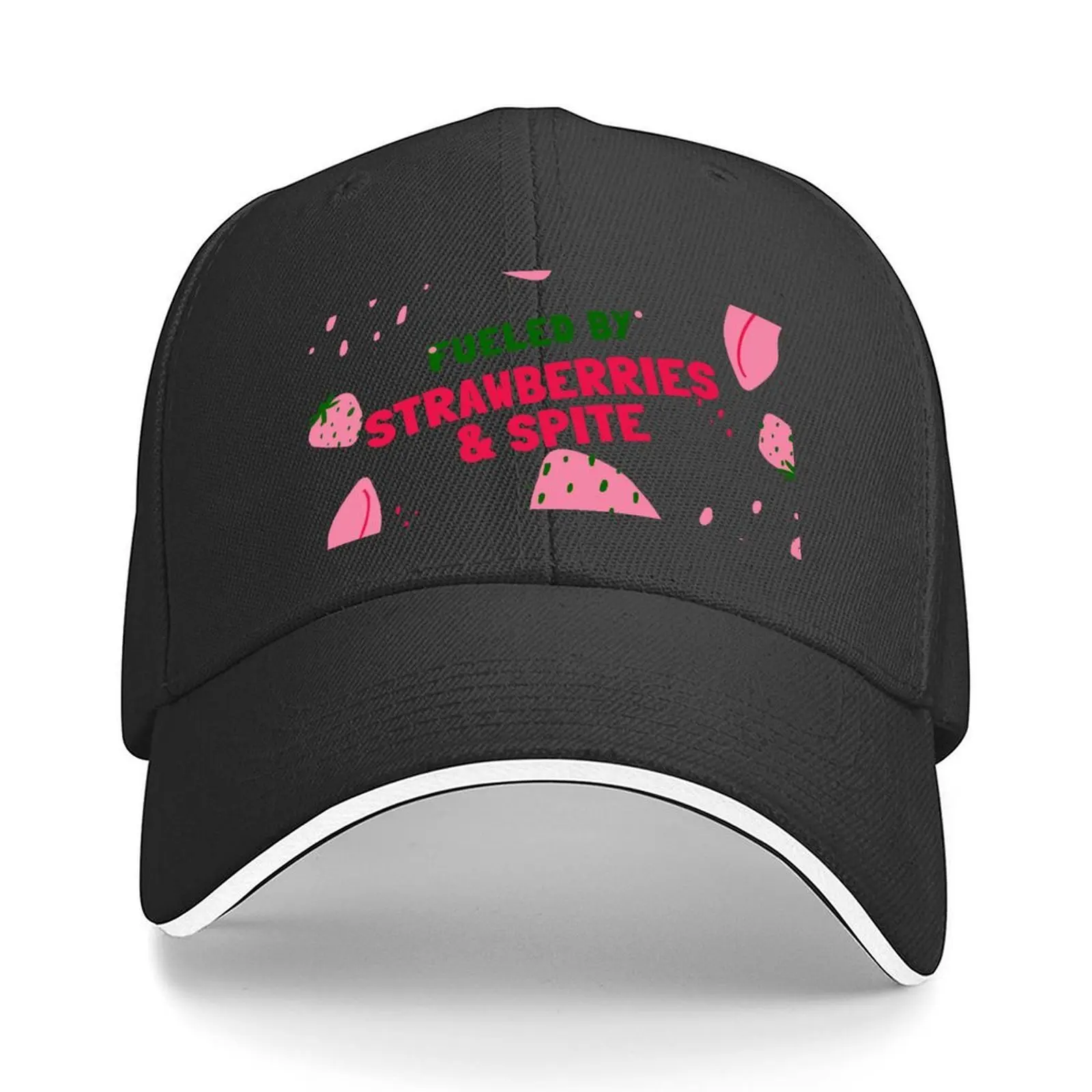

fueled by strawberries & spite Baseball Cap Sun Hat For Children Anime beach hat Hat Man For The Sun Women's Beach Visor Men's