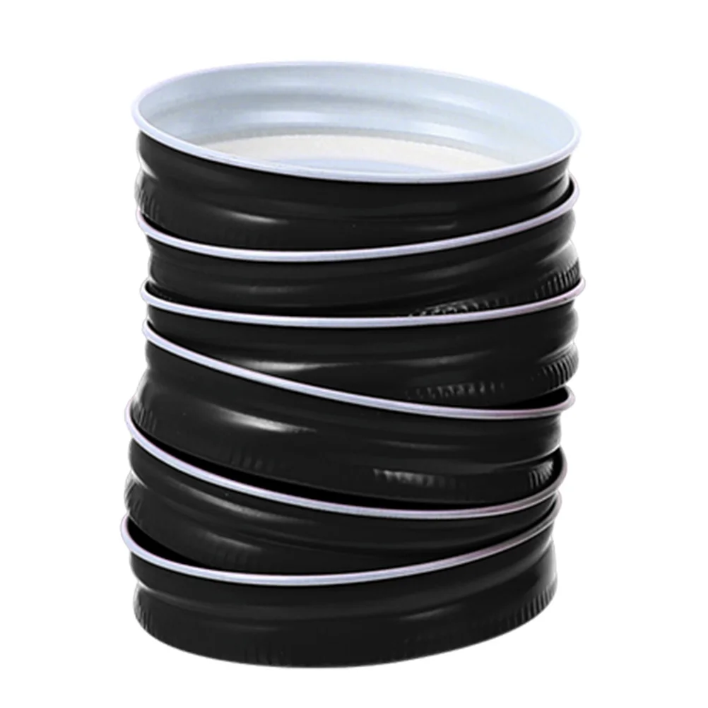 

6pcs Tinplate Jar Lids 70mm Black Reusable Leak-proof Canning Covers Storage Canning Lids Wide Mouth Kitchen Bar