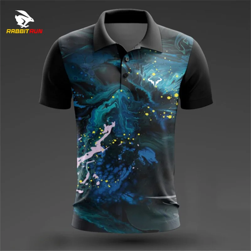 2024 Men New Casual Polo Button-up Shirt 3D Printed Breathable Golf Wear Short Sleeve Harajuku Male Breathable Loose Sweatshirts