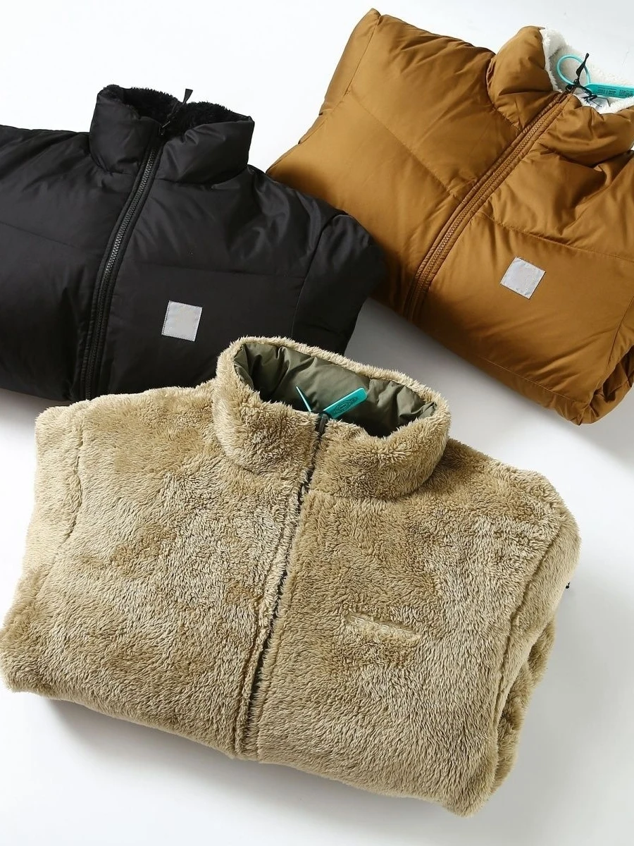 

Двусторонняя куртка-пуховик Detroit для мужчин и женщин, теплая, морозостойкая, с подкладкой из овечьего флиса, для повседневной носки в городском стиле