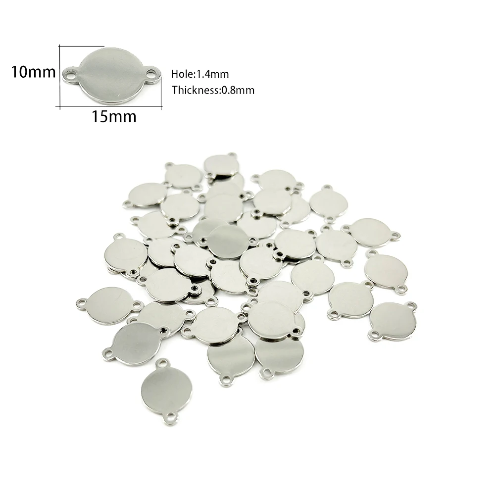 50–500 Stück personalisierte individuelle Lasergravur mit Namenslogo, Edelstahl, personalisierte Halskette, Verlängerungskette, Schwanzanhänger, Schmuckanhänger – Detail 13