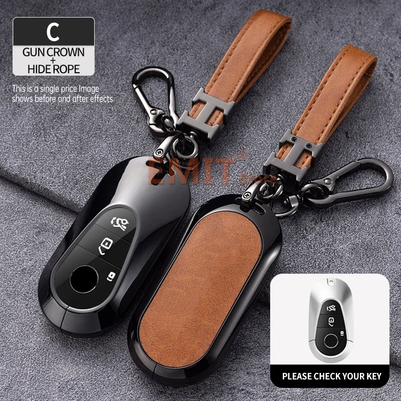 Zinc Alloy Car Key Case Cover Shell for Mercedes Benz C S Class W206 W223 W206 S350L S400L S500L C260 C300 S400 S450 S500