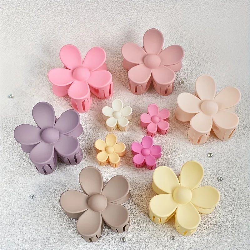 10pcs/set Ladies Multi-colored flower-shaped matte grip clip for ladies gift dates of all hair lengths and sizes