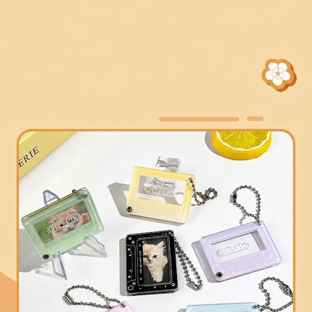 Fashion Acrylic Photo Holder Keychain Music Player Shape Pendant Cute Bag Ornament Creative Accessory Gift For All