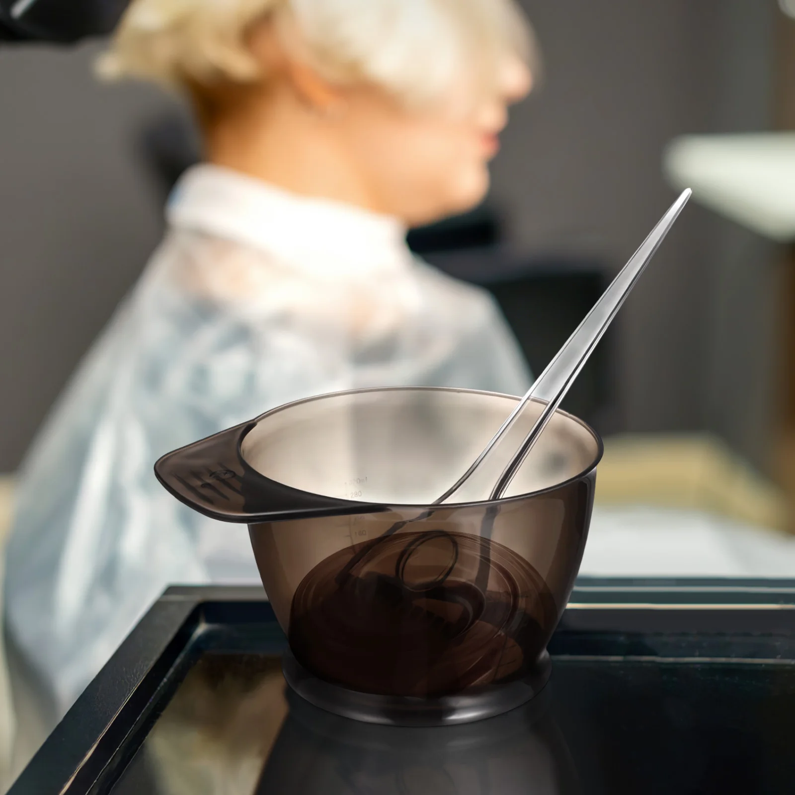 

2pcs Hair Dye Bowl Brush Set Thickened Mixing Bowl Flexible Bristle Brush Reusable Hair Color Tool Kit For Salon Home Use