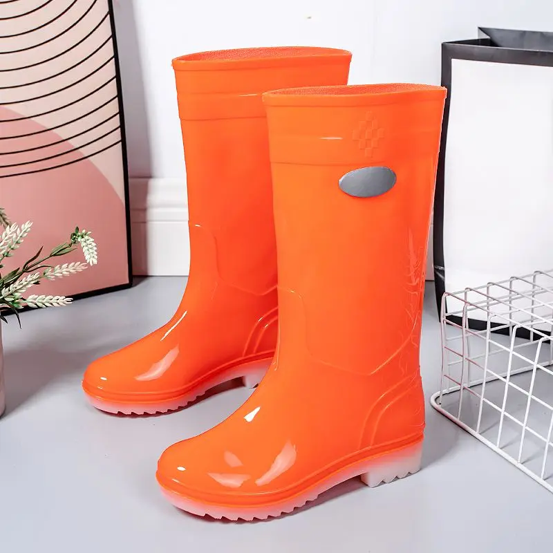 

Весенне-осенняя однотонная мужская обувь для работы на высоком низком каблуке, модные водонепроницаемые дизайнерские мужские непромокаемые сапоги с широкими пальцами, 2025 г.