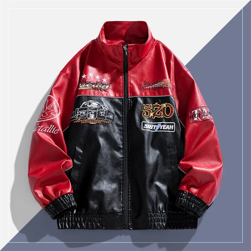 Trend Handsome Winter Outdoor Leisure Imitation Leather Jacket Comfortable Windproof Breathable Warm Jacketadidas padding Coat