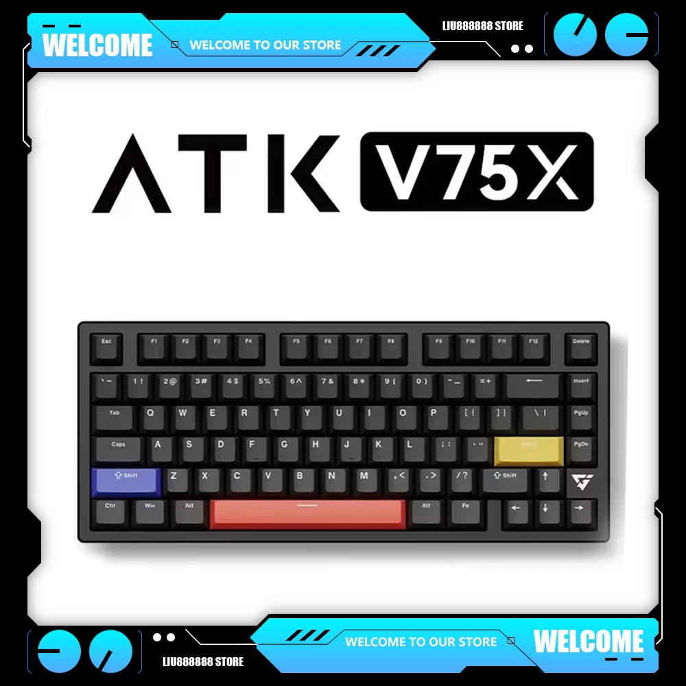 Atk Vxe V75x Mechanical Keyboard 2.4g Wireless Bluetooth Wired Tri Mode 1ms Low Latency Gasket Hot Swappable Game Accessories