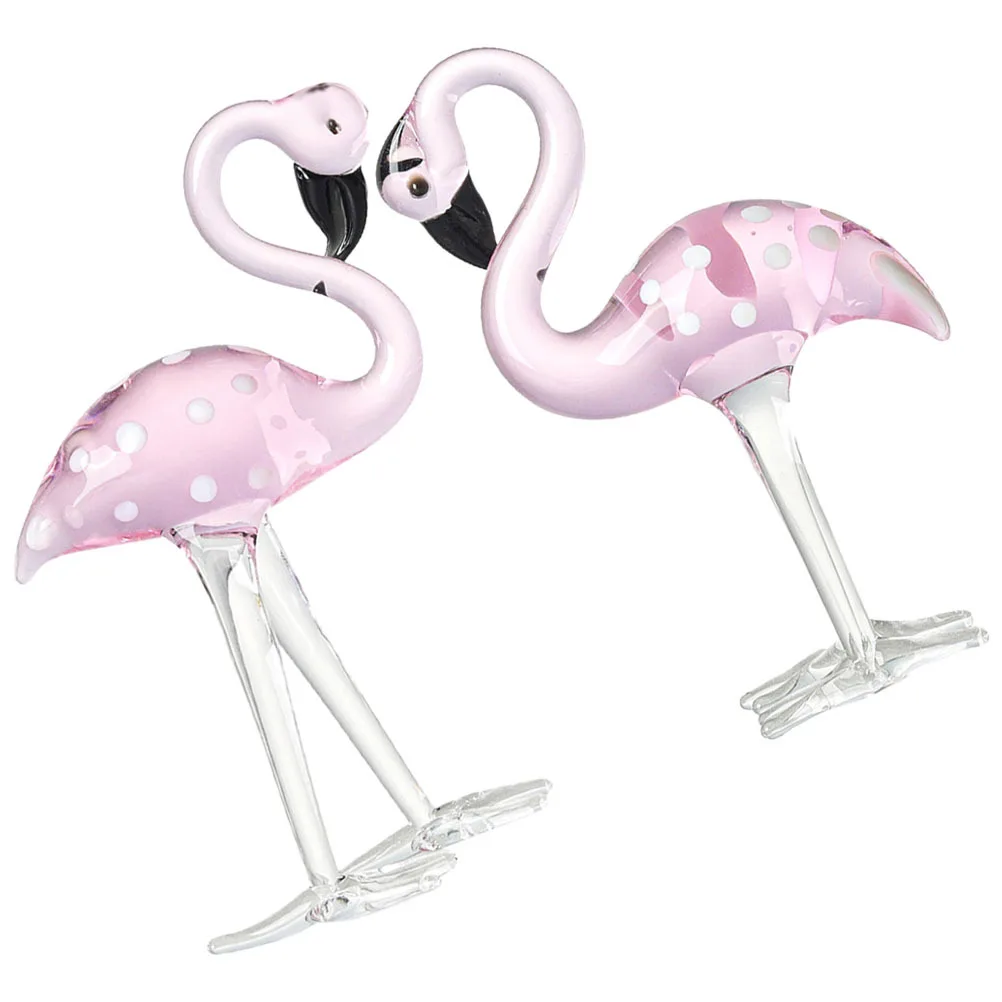 

2Pcs Pink Crystal Flamingo Decoration Resin Desktop Ornament for Home Gift Flamingo Decor Desktop Crystal Ornament