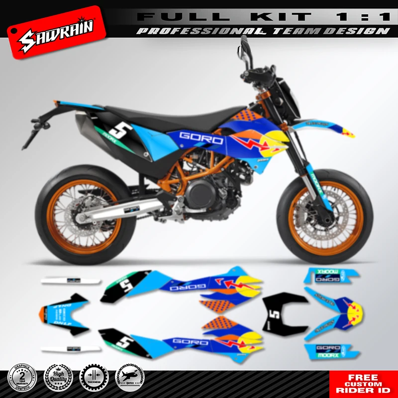 Sawrain Personnalisé Moto vecFond Autocollant Analyste Pour KTM SMC-R 690 2012 2013 2014 2015 2016 2017 2018