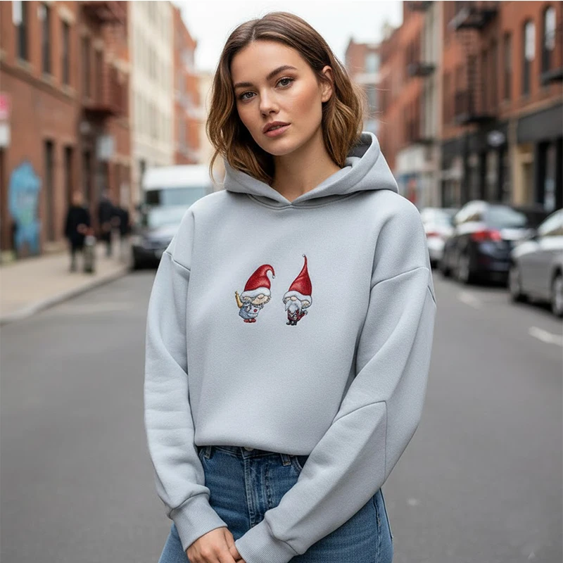 2025, neuer Super-Weihnachts-Hoodie, Winter, Freizeit, Straße, Schneemann, Schneeflocke, bedruckt, Kapuzenpullover, Y2k, Gothic, Punk, lockere Langarm