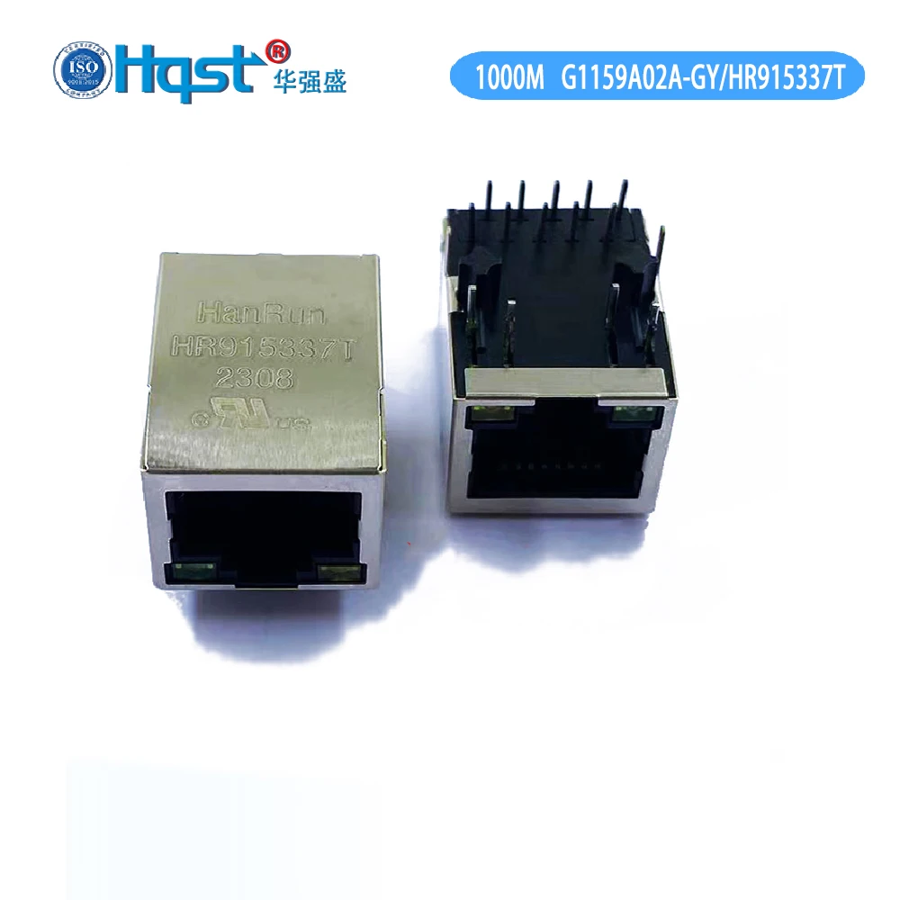 Hqst G1159A02A-GYB 10P10C Módulo magnético Gigabit integrado RJ45 con carcasa blindada y LED Compatible con HR915337T