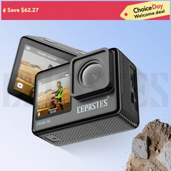 CERASTES Action Camera 5K 4K 60FPS WiFi Anti-shake Dual Screen 170° Wide Angle 30m Waterproof Sport Camera with Remote Control