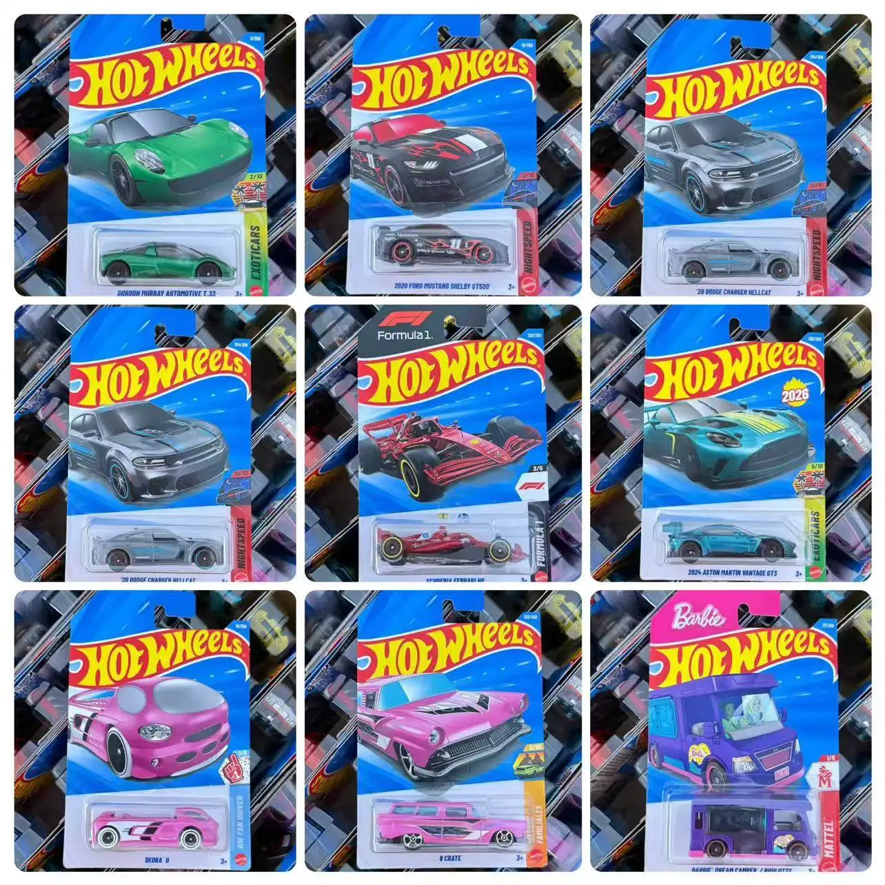 

Оригинальная коллекционная модель автомобиля Hot Wheels 1/64 Mainline Series 2026 F Case SCUDERIA FERRARI HP LAMBORGHINI, литая под давлением