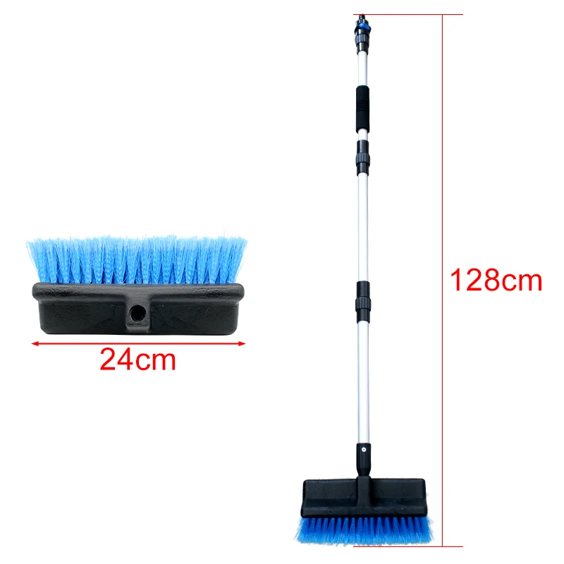 Car Automatic Telescopic Long Rod Spray Water Brush Auto Windshield Window Wipe Glass Cleaner Washing Tool