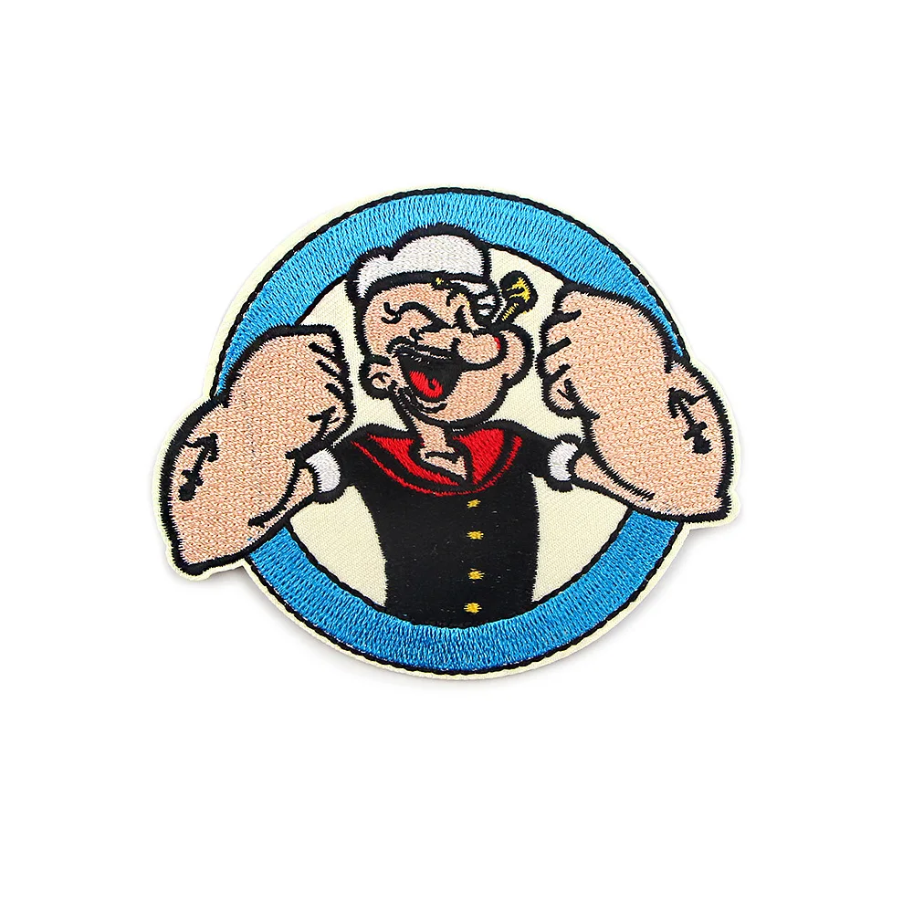 Patch 1pc lustige Cartoon Aufbügeln bestickte Stoff Patch-klassische Popeye für Kleidung, Jeans, Hüte, Taschen & DIY Retro, Spaß Meme süß
