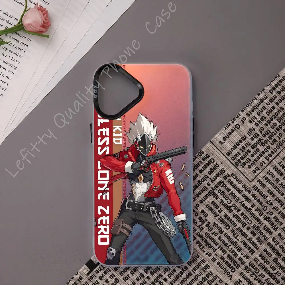 Zenless zona zero jogo caso de telefone para iphone 16 15 14 13 12 11 pro max fosco aurora multicolorido laser metálico gradiente funda