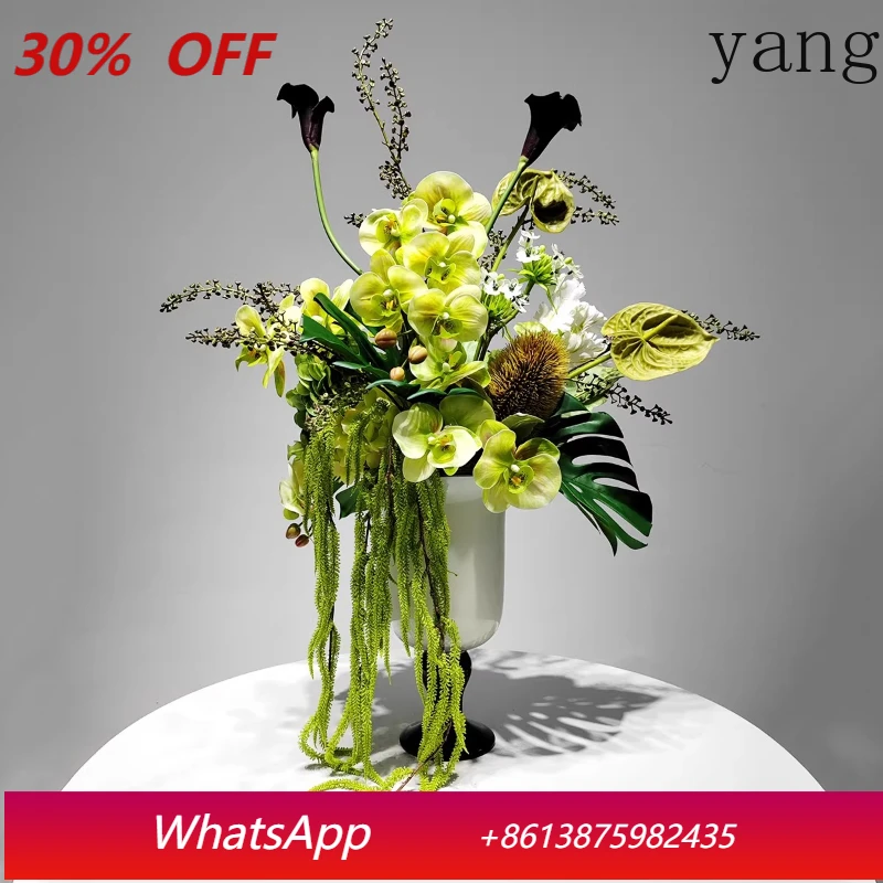 

LH Modern Light Luxury Glass Flower Imitation Flower Art Living Room Tabletop Ornament