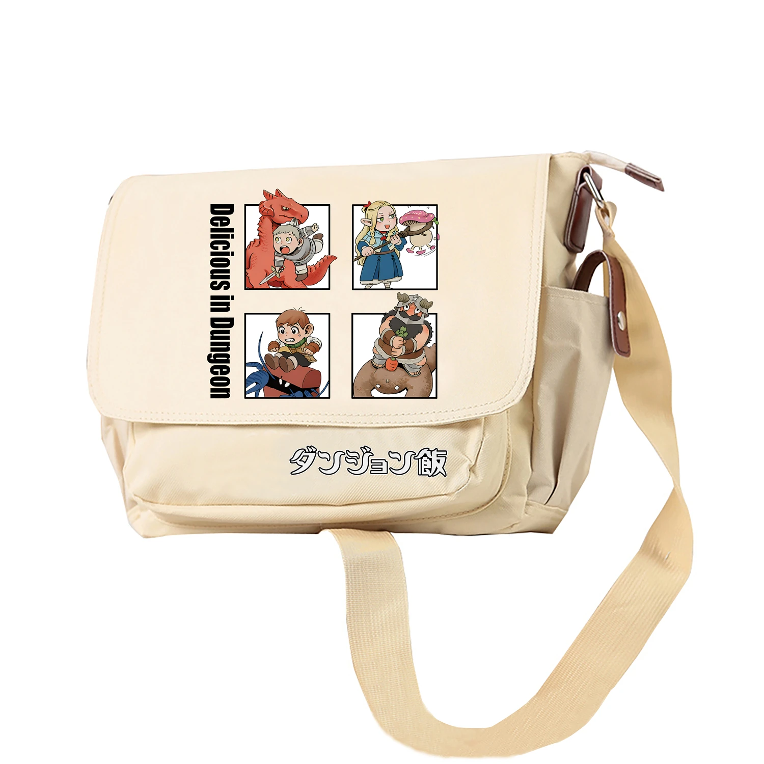 

Anime Delicious in Dungeon Students Messenger Bag Oxford College School Shoulder Bags Crossbody Bags Cartoon Casual Bookbags