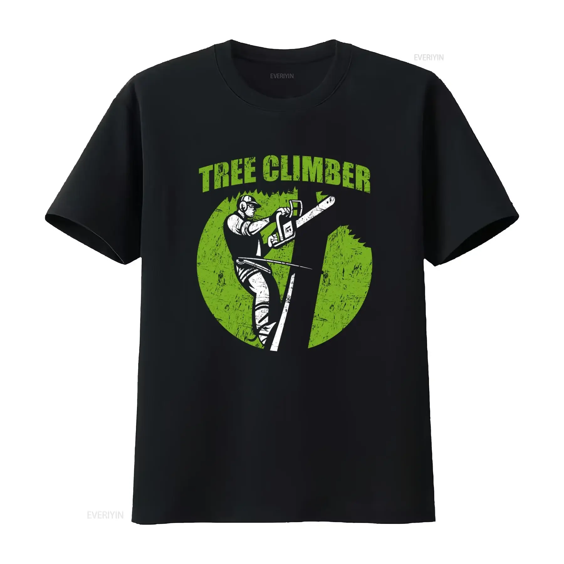 Tree Climber Lumberjack T Shirt Stylish Print for Outdoor Enthusiasts vintage Washed Versatile designer clothes