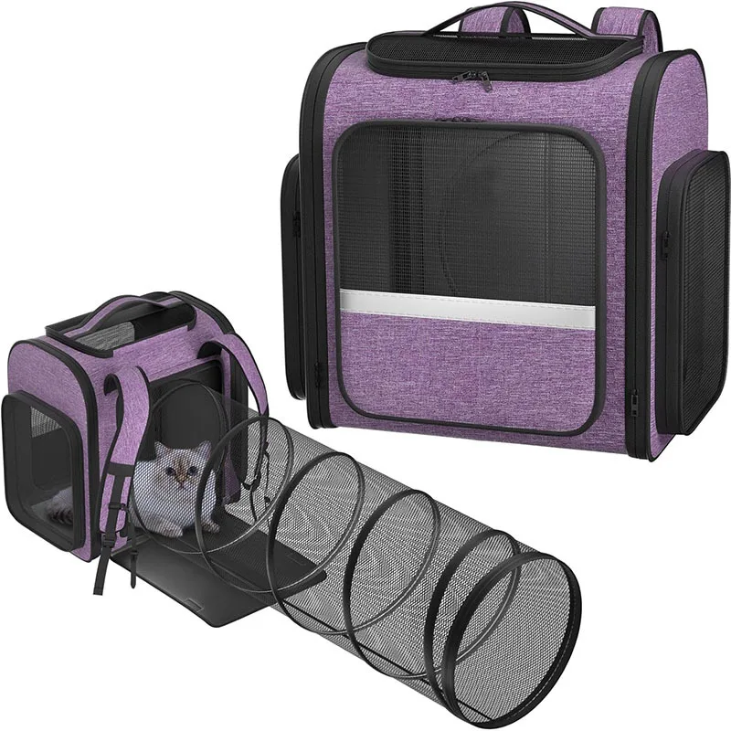 

Batch Customization Large Cat Bag Wholesale Large Capacity Double Expansion Pet Backpack Oxford Cloth Expansible Pet Bag