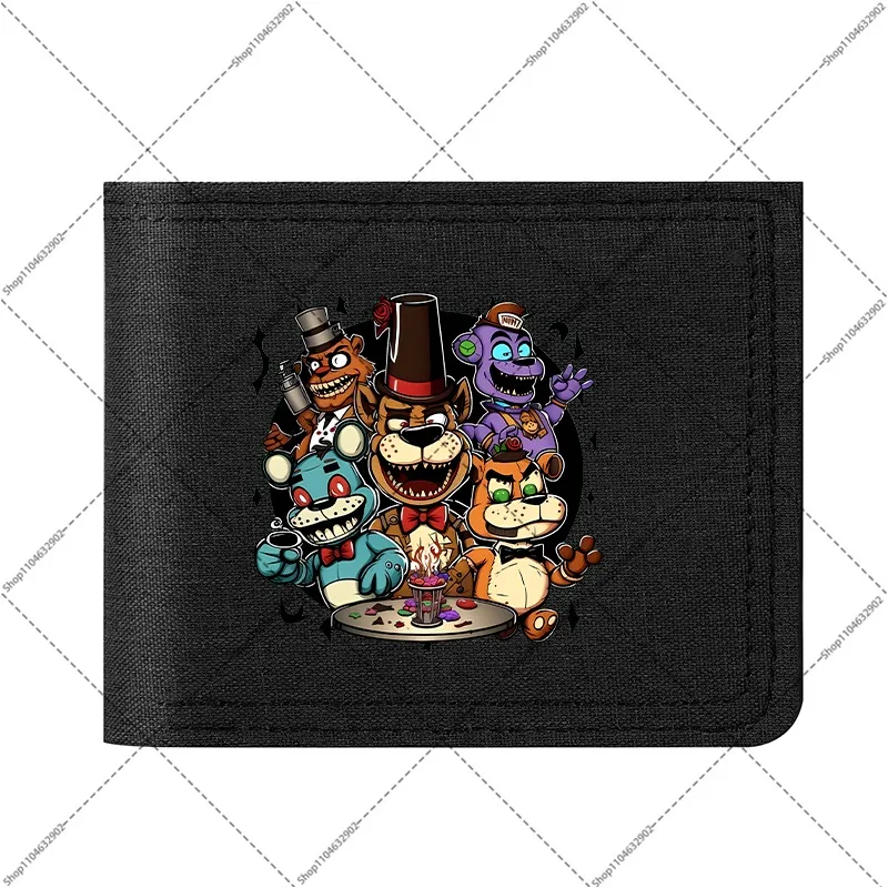 FNAF Wallet Men Five Nights At Freddys Wallets Women Cartoon Anime Pattern Printed Purses Boys Girls Portable Purse Party Gifts