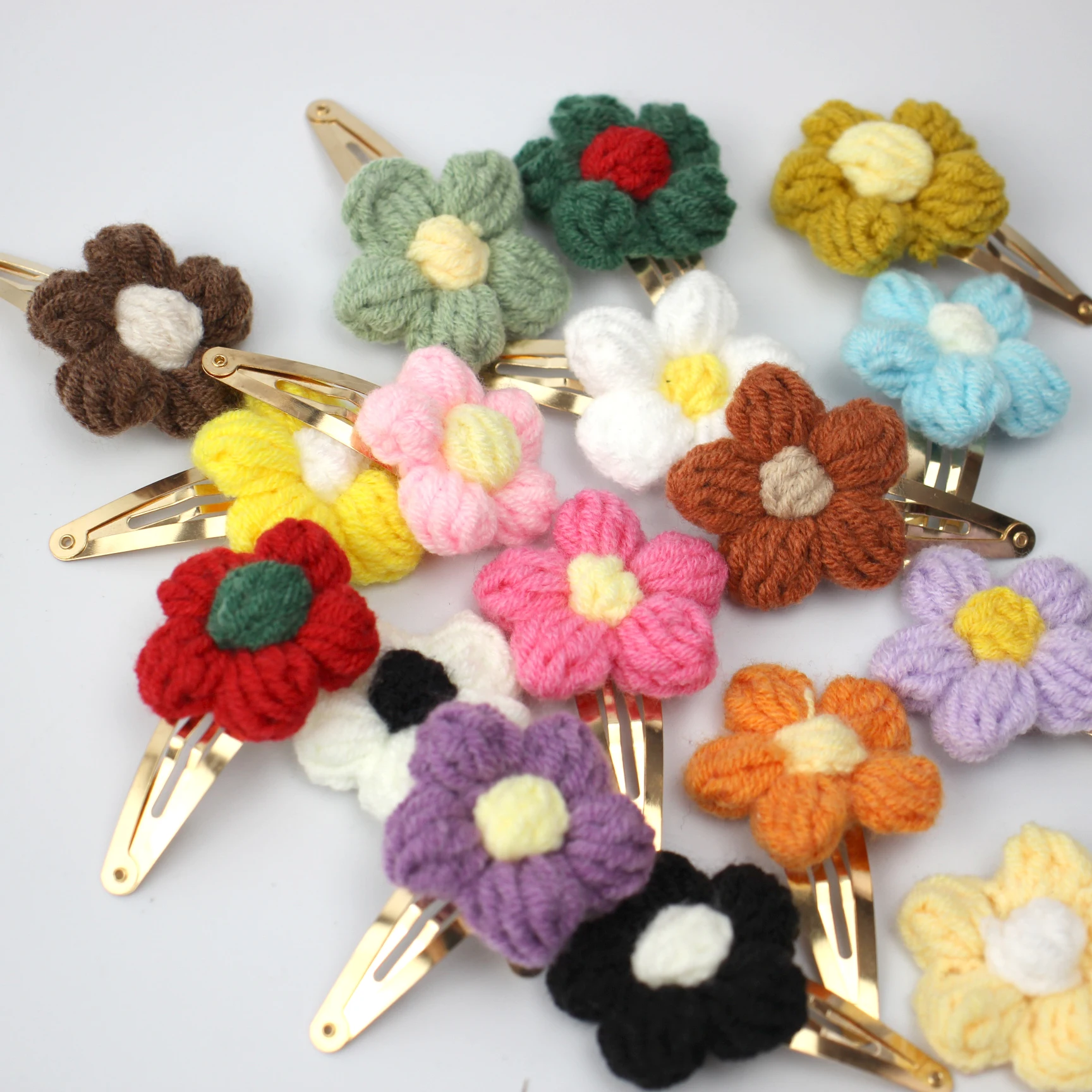 Candy Colors Kitted Flower Hair Clip for Baby Girls Hair Accessories Newborn Cute Barrettes BB Clip Children Headwear Hairpin