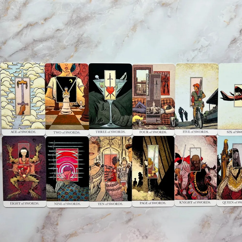 The Unveiled Tarot 80 قطعة من بطاقات التارو (مع 2 بطاقات خاصة) 12*7 سم في صندوق صلب مطبوع على بطاقات منقوشة مزدوجة 350GSM
