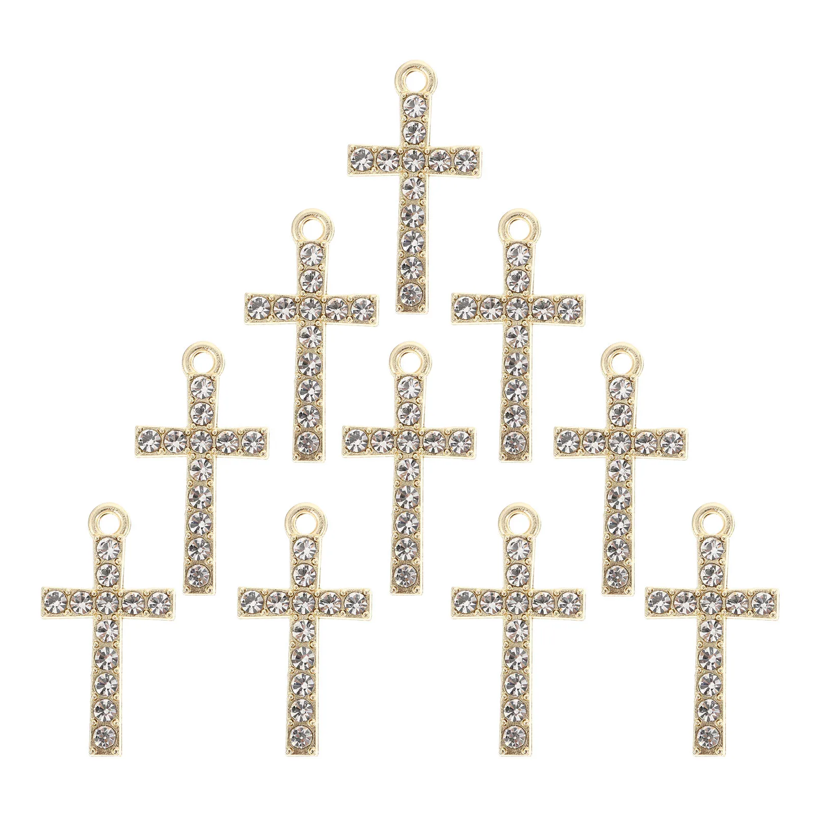 

10pcs Cross Pendant Accessories Alloy Religious Charms for Necklace Bracelet Making UV Resin Silver Jewelry Decorative