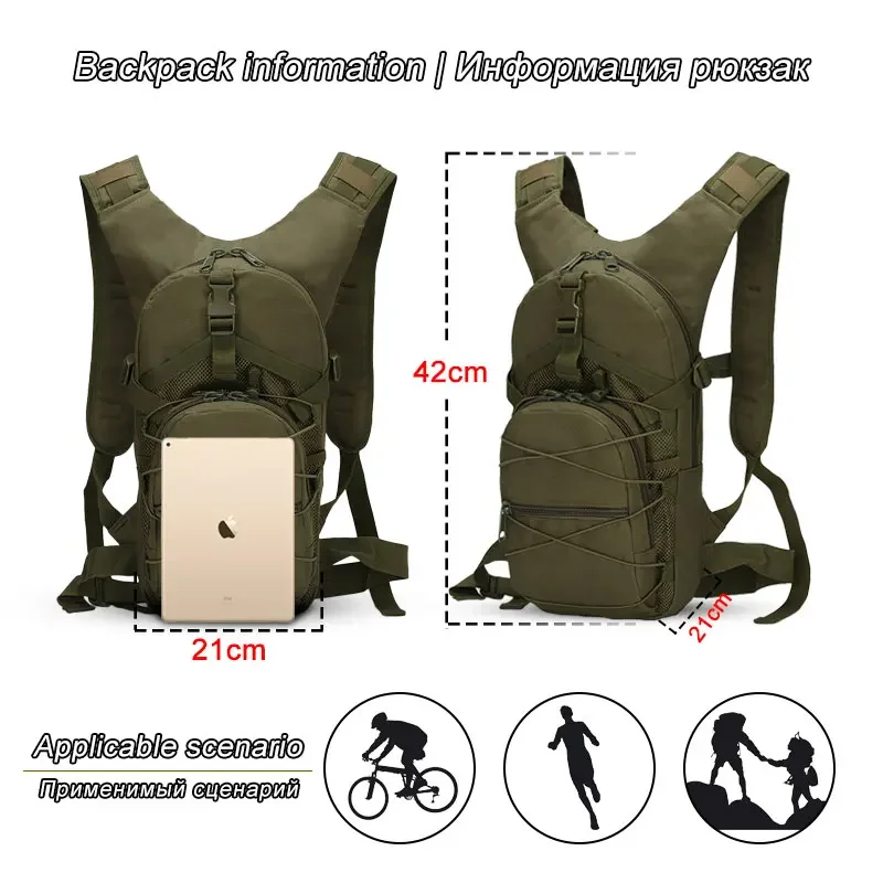 18L Men Tactical Shoulder Dry Bag for Men 800D Oxford Military Unisex Outdoor Sports Cycling Travel Climbing Camping Backpack