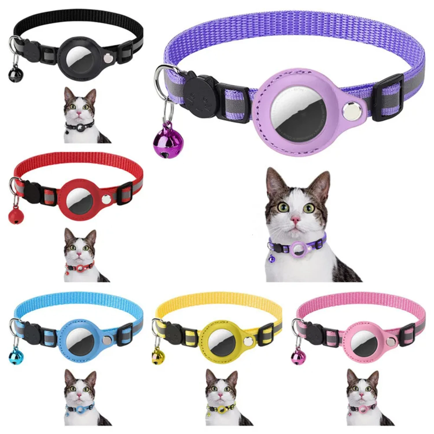 Airtag Case Collar  Cat with Protective Case  Anti Lost Locator Tracker Dog Accessories Reflective Pet Collar Pet Supplies Dog