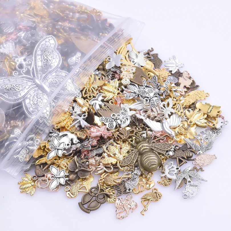 Steampunk Charm Legierung 10/50/100 stücke Schmetterling Käfer Eule Zikade Biene zufällige gemischte Anhänger DIY Schmuck herstellung liefert Großhandel